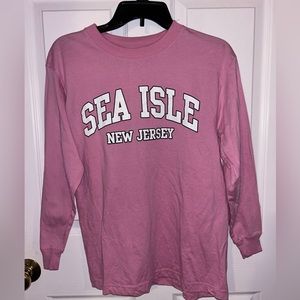 Sea Isle City, NJ Pink Long Sleeve Shirt, Size Small